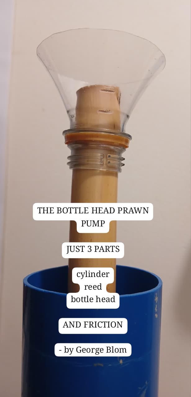 image of the bottle head prawn pump by George Blom (George in Plett, G.I.P.)